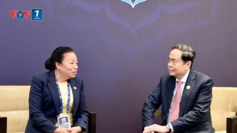 Chủ tịch Quốc hội Trần Thanh Mẫn tiếp Phó Chủ tịch Quốc hội Lào Sounthone Xayachak