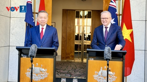 Tổng Bí thư, Chủ tịch nước Tô Lâm và Thủ tướng Australia họp báo thông báo kết quả Hội đàm