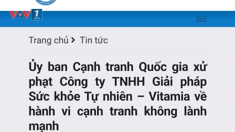 Vitamia bị phạt 200 triệu đồng về hành vi cạnh tranh không lành mạnh
