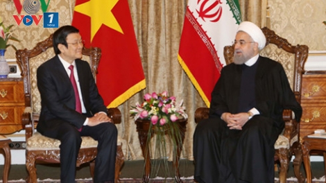 Chủ tịch nước Trương Tấn Sang hội đàm với Tổng thống Iran Hassan Rouhani, trao đổi các biện pháp thúc đẩy mối quan hệ hữu nghị và hợp tác giữa hai nước trong giai đoạn phát triển mới (Thời sự đêm 14/3/2016)
