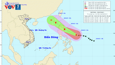 Tin  bão gần biển Đông lúc 05h00 ngày 04/4/2015