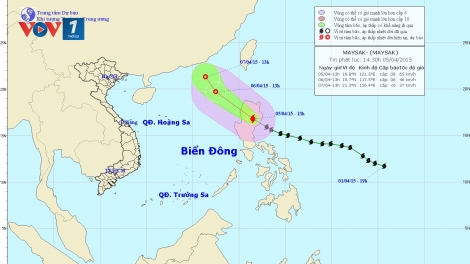 Thời sự chiều ngày 05/4/2015: Dự kiến, đêm nay bão MAYSAK sẽ đi vào biển Đông và trở thành cơ bão đầu tiên trong năm nay.