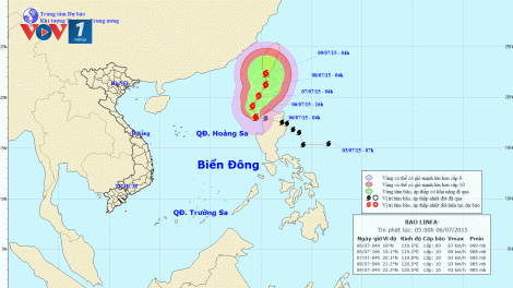 Tin về cơn bão số 2 lúc 12h00 ngày 06/7/2015