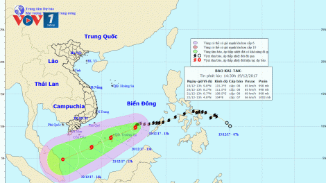 Bão số 15 đổ bộ vào Biển Đông, cách đảo Song Tử Tây 180 km về phía Đông Nam (Thời sự trưa 19/12/2017)