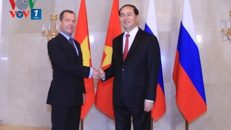 Chủ tịch nước Trần Đại Quang hội kiến với Thủ tướng Liên bang Nga Medvedev (Thời sự đêm 29/6/2017)