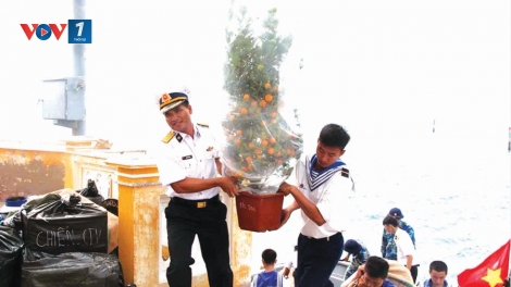 Công tác chuẩn bị đón Tết tại thị trấn Trường Sa, huyện đảo Trường Sa, tỉnh Khánh Hòa (12/02/2018)