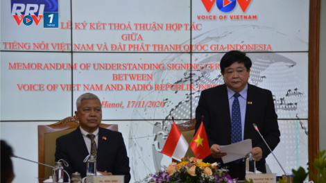 VOV ký kết Thỏa thuận Hợp tác với Đài Phát thanh Quốc gia Indonesia (18/11/2020)