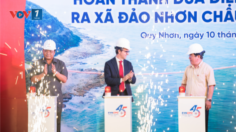 Lễ công bố hoàn thành đưa điện lưới quốc gia ra xã đảo Nhơn Châu, tỉnh Bình Định (10/10/2020)