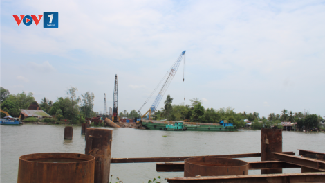 Tiền Giang: Nhộn nhịp trên công trình cầu Mỹ Thuận 2 (29/04/2021)