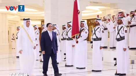 Thủ tướng Sheikh Mohammed bin Abdulrahman bin Jasim Al-Thani chủ trì lễ đón Thủ tướng Chính phủ Phạm Minh Chính thăm chính thức Nhà nước Qatar (31/10/2024)