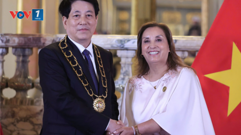 Tổng thống Peru trao tặng Huân chương “Mặt trời Peru” cấp Đại thập tự cho Chủ tịch nước Lương Cường (14/11/2024)