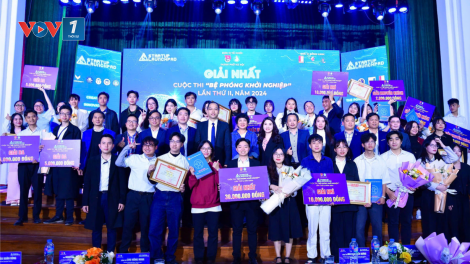 Đội thi Đại học Bách khoa Hà Nội đạt giải Nhất Cuộc thi “Bệ phóng khởi nghiệp” lần thứ 2 (24/12/2024)