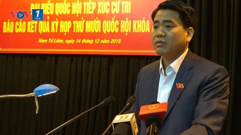 Cử tri thành phố Hà Nội nêu 32 vấn đề bức xúc của thành phố với tân
Chủ tịch Ủy ban nhân dân thành phố Hà Nội Nguyễn Đức Chung. (Thời sự chiều 14/12/2015)