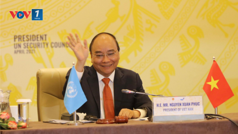 Chủ tịch nước Nguyễn Xuân Phúc chủ trì phiên thảo luận cấp cao mở của
HĐBA LHQ (19/4/2021)