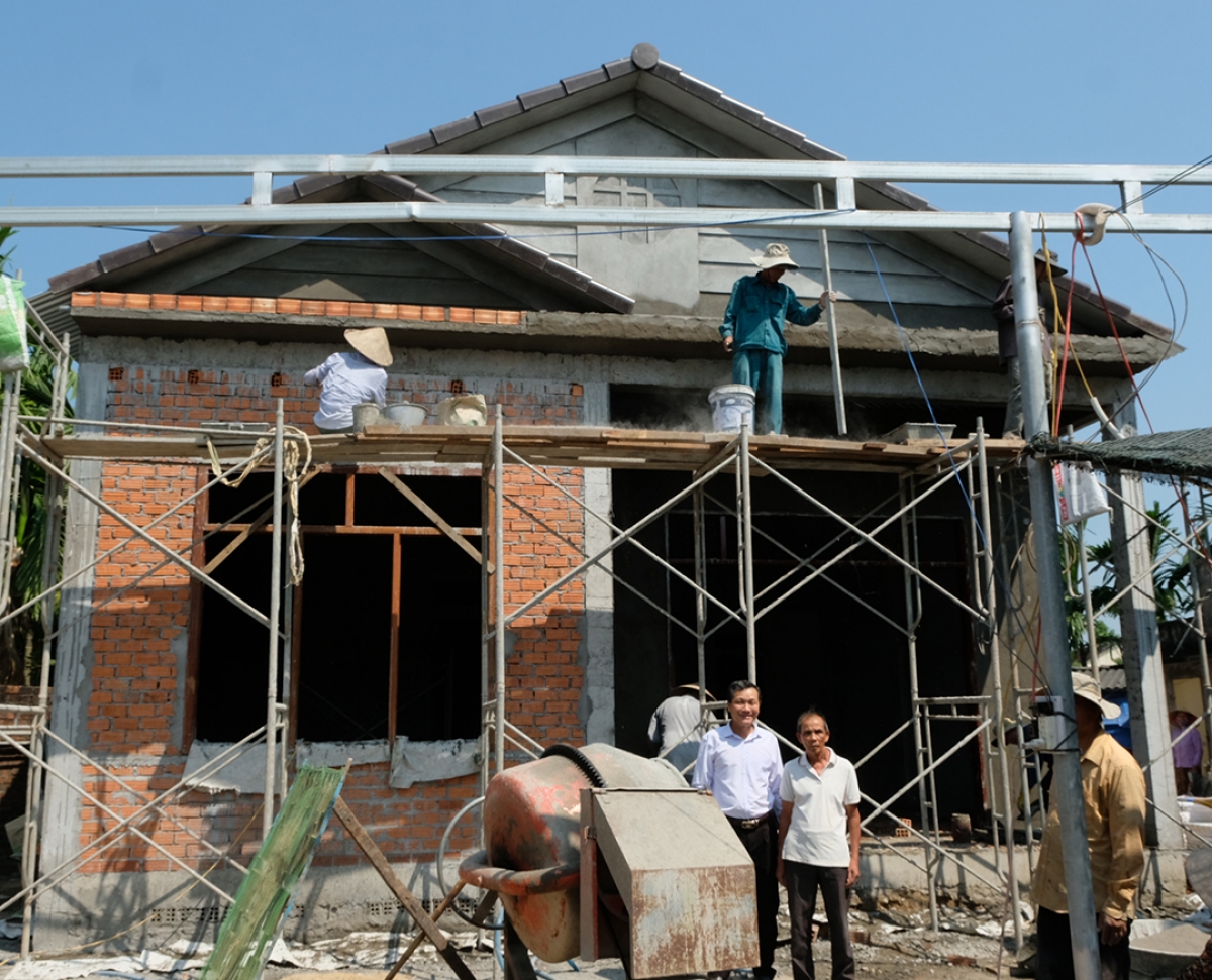 Căn nhà gần hoàn thiện của ông Nguyễn Tại.