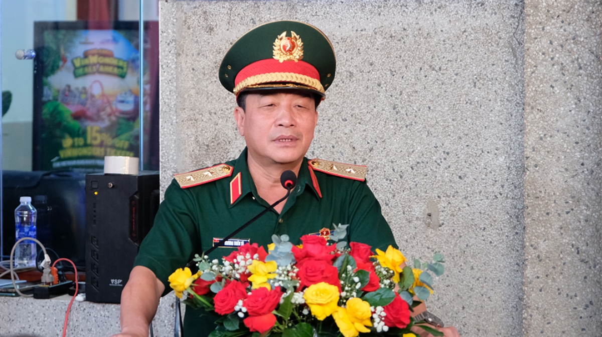 Trung tướng Trương Thiên Tô; Phó Chủ nhiệm Tổng cục Chính trị Quân đội nhân dân Việt Nam phát biểu