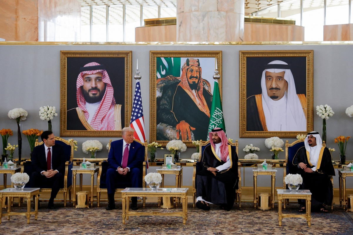 Tổng thống Mỹ Donald Trump gặp Thái tử Arab Saudi Mohammed Bin Salman tại Riyadh ngày 13/5 (Ảnh/Reuters)