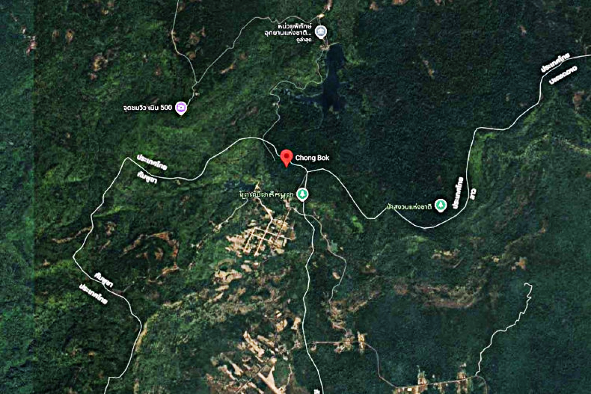 Ảnh Google Map thể hiện vị trí va chạm giữa quân đội Thái Lan - Campuchia_Theo Bangkok Post