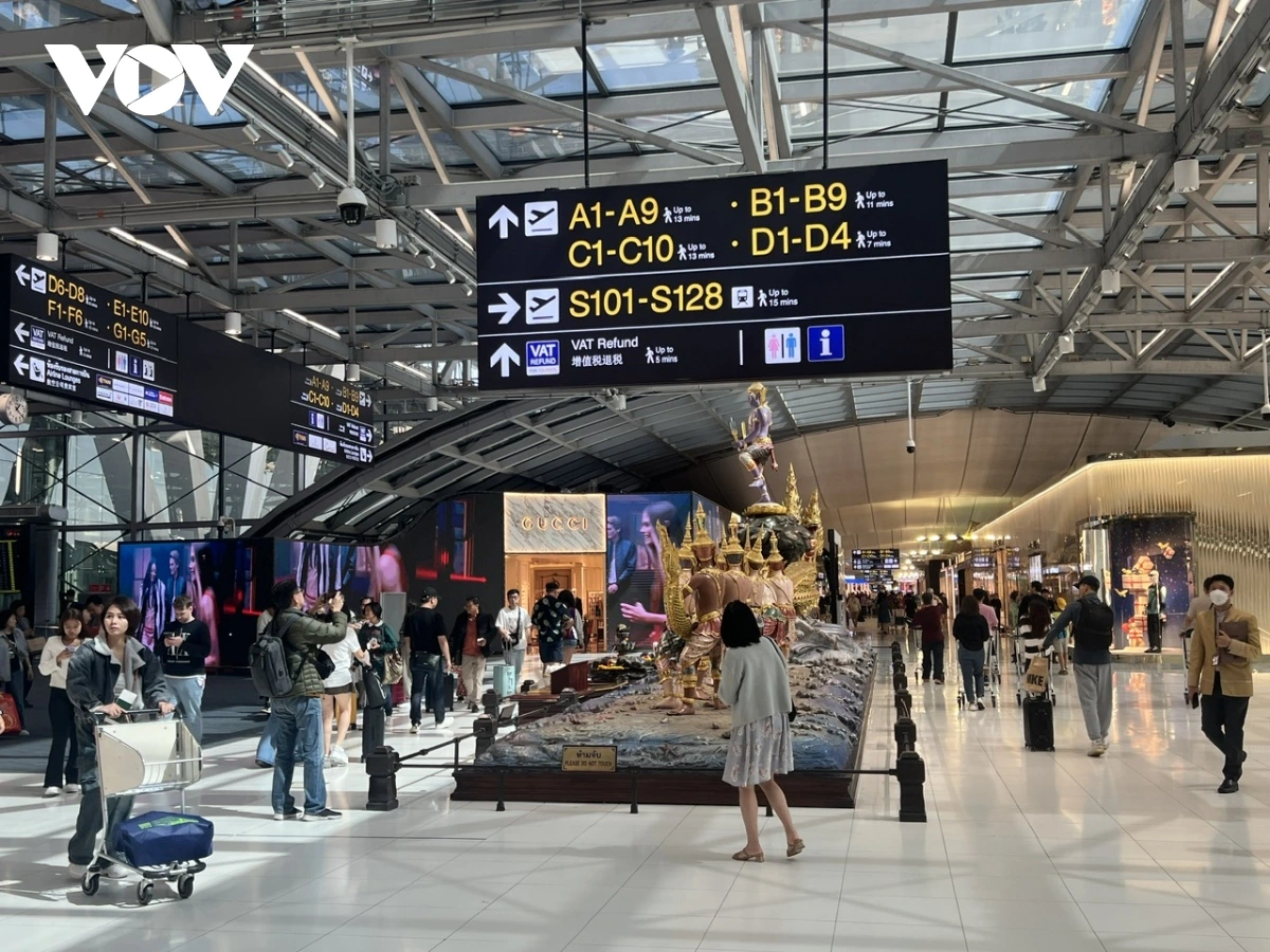 Sân bay Suvarnabhumi, Bangkok. Ảnh: Ngọc Diệp/VOV Bangkok