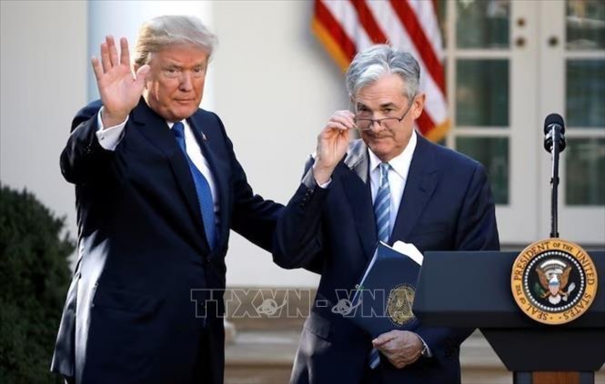 Tổng thống Mỹ Donald Trump và Chủ tịch Fed Jerome Powell tại Nhà Trắng 2/11/2017
