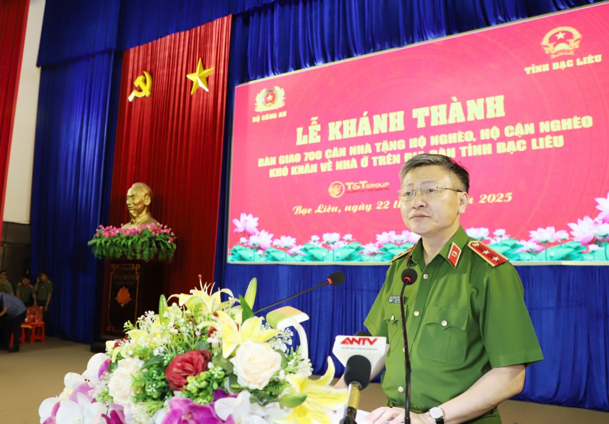 Trung tướng Nguyễn Ngọc Lâm - Thứ trưởng Bộ Công an phát biểu