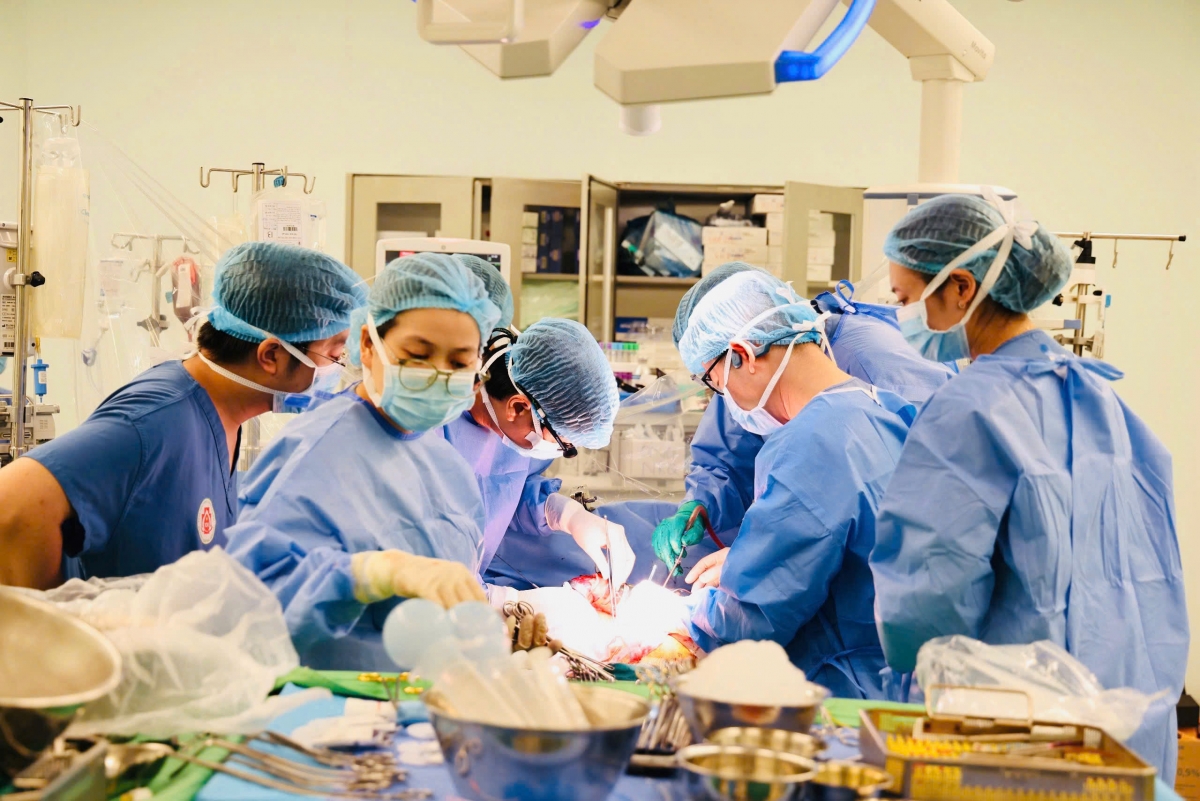 Các bác sỹ tiến hành ghép gan cho người bệnh