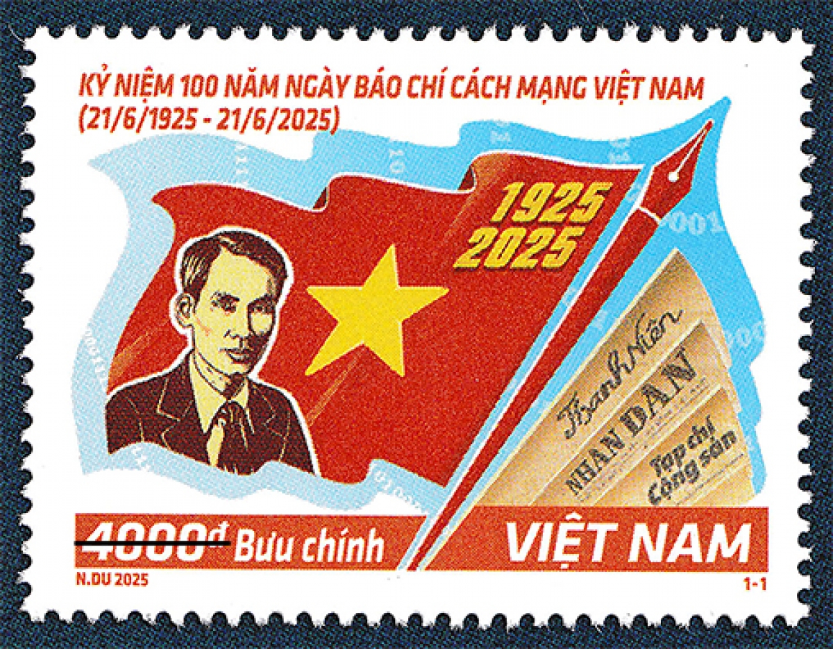 Bộ tem bưu chính “Kỷ niệm 100 năm Ngày Báo chí cách mạng Việt Nam (1925-2025)”