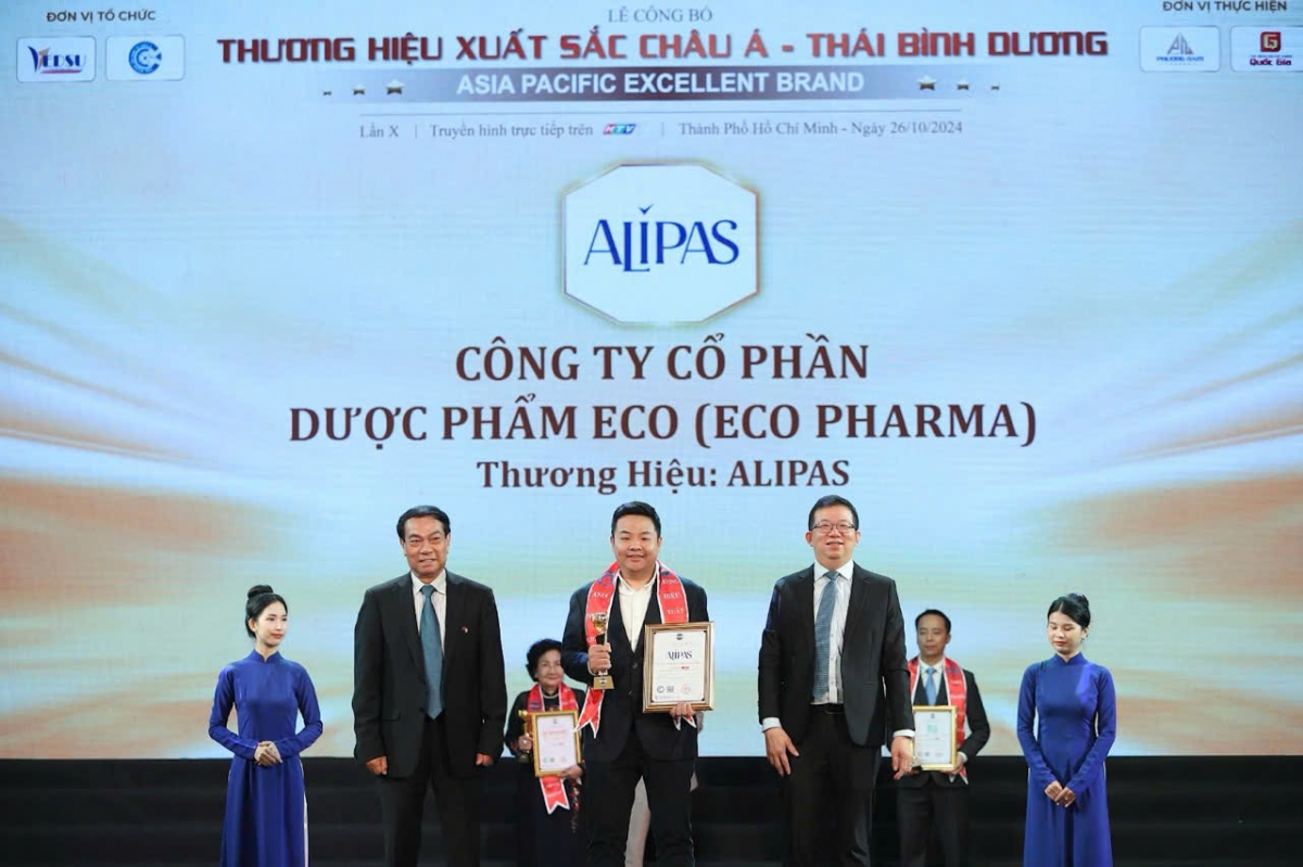 Thương hiệu Alipas của Dược phẩm ECO vinh dự nhận giải thưởng Thương hiệu xuất sắc châu Á - Thái Bình Dương.