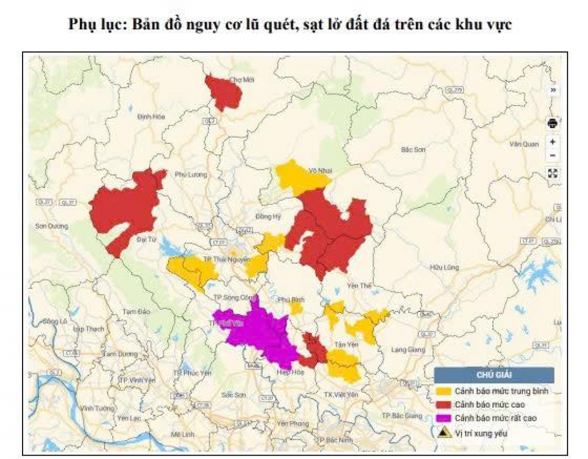 Cảnh báo lũ quét, sạt lở đất ở một số khu vực