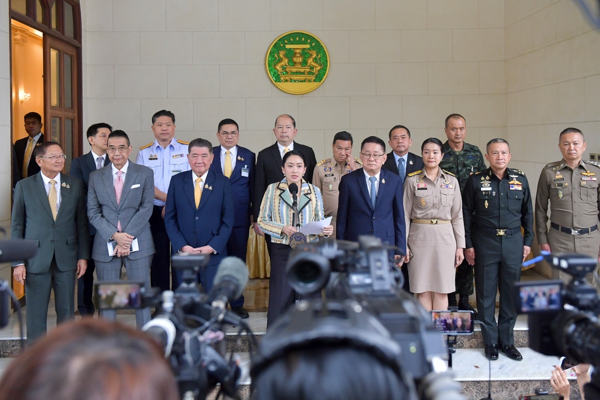 Thủ tướng Thái Lan Paetongtarn Shinawatra phát biểu sau cuộc họp chính phủ chiều 23/6/2025.