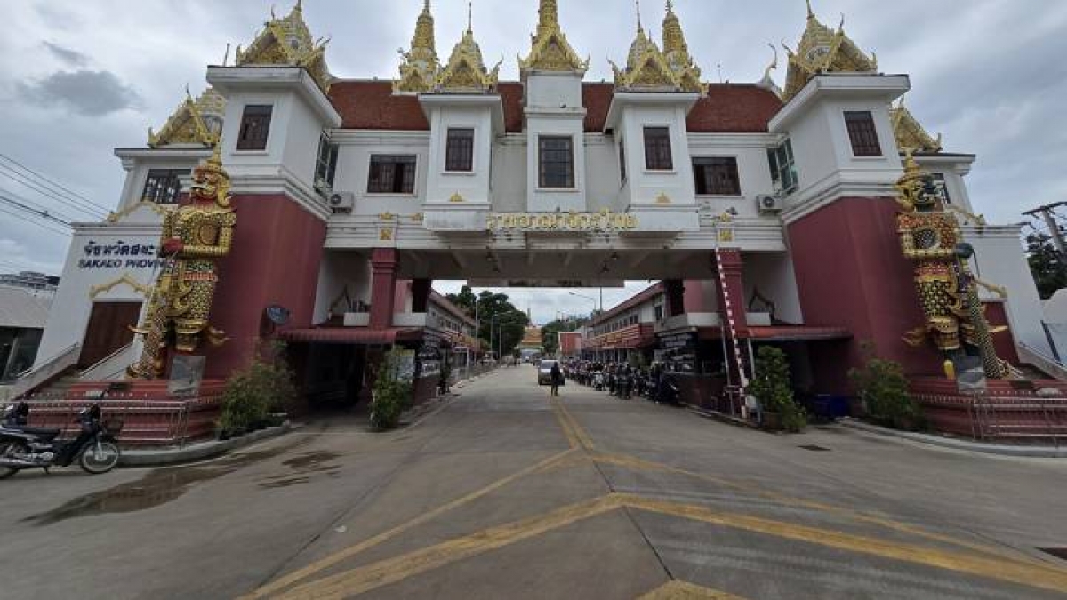 Trạm kiểm soát biên giới Sakeo (Thái Lan). Ảnh: ThaiPBS