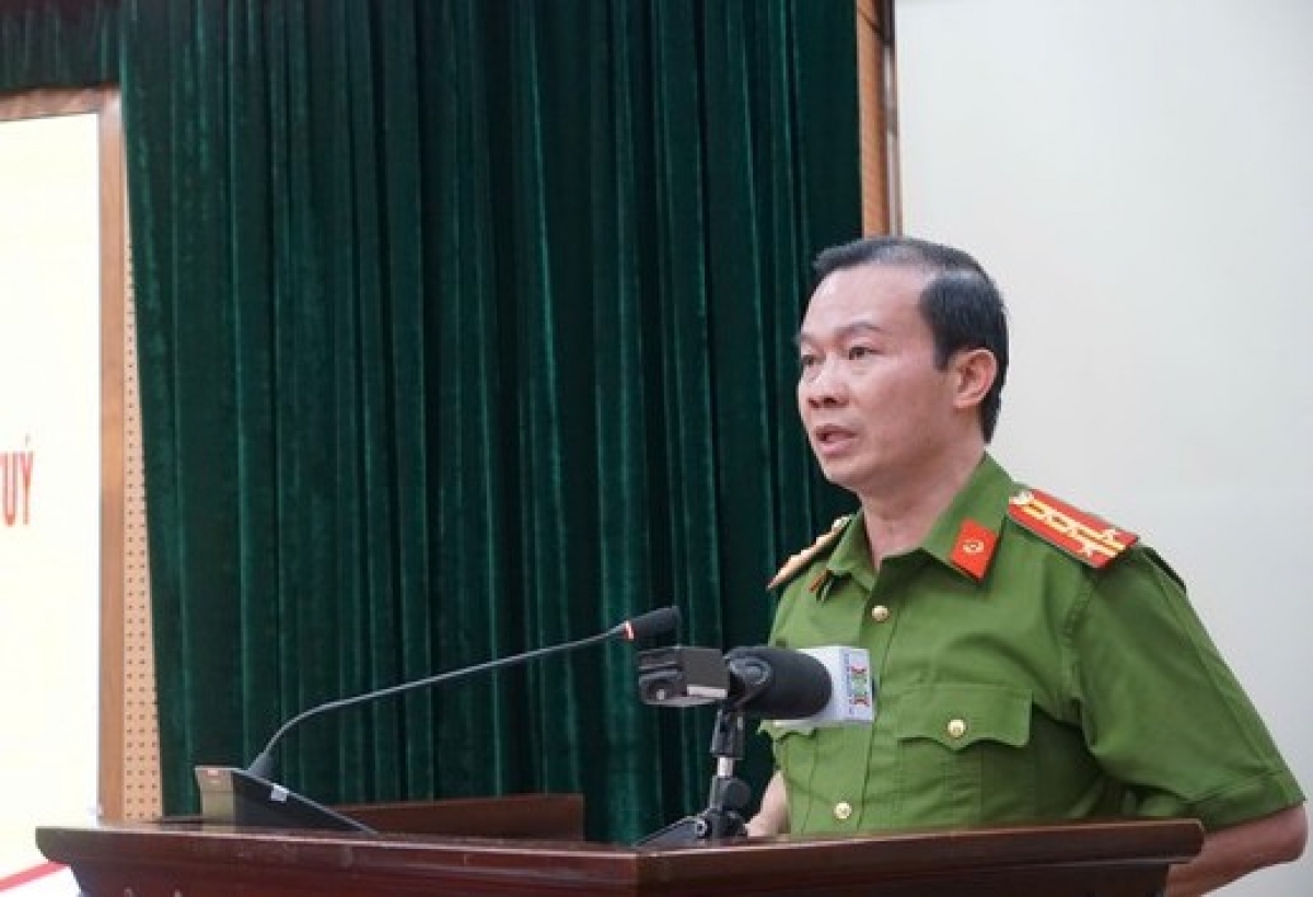 Chánh văn phòng Cơ quan CSĐT-CATP Hà Nội Đại tá Trần Thanh Tùng thông tin