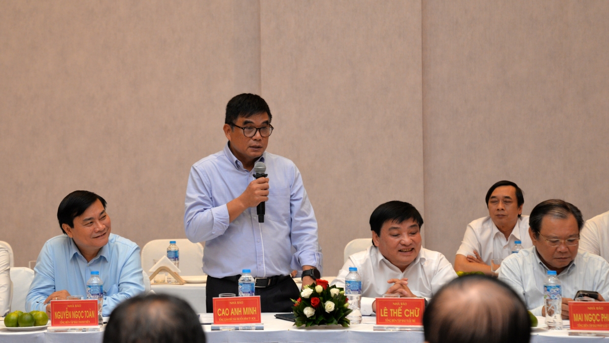Giám đốc HTV Cao Anh Minh phát biểu.