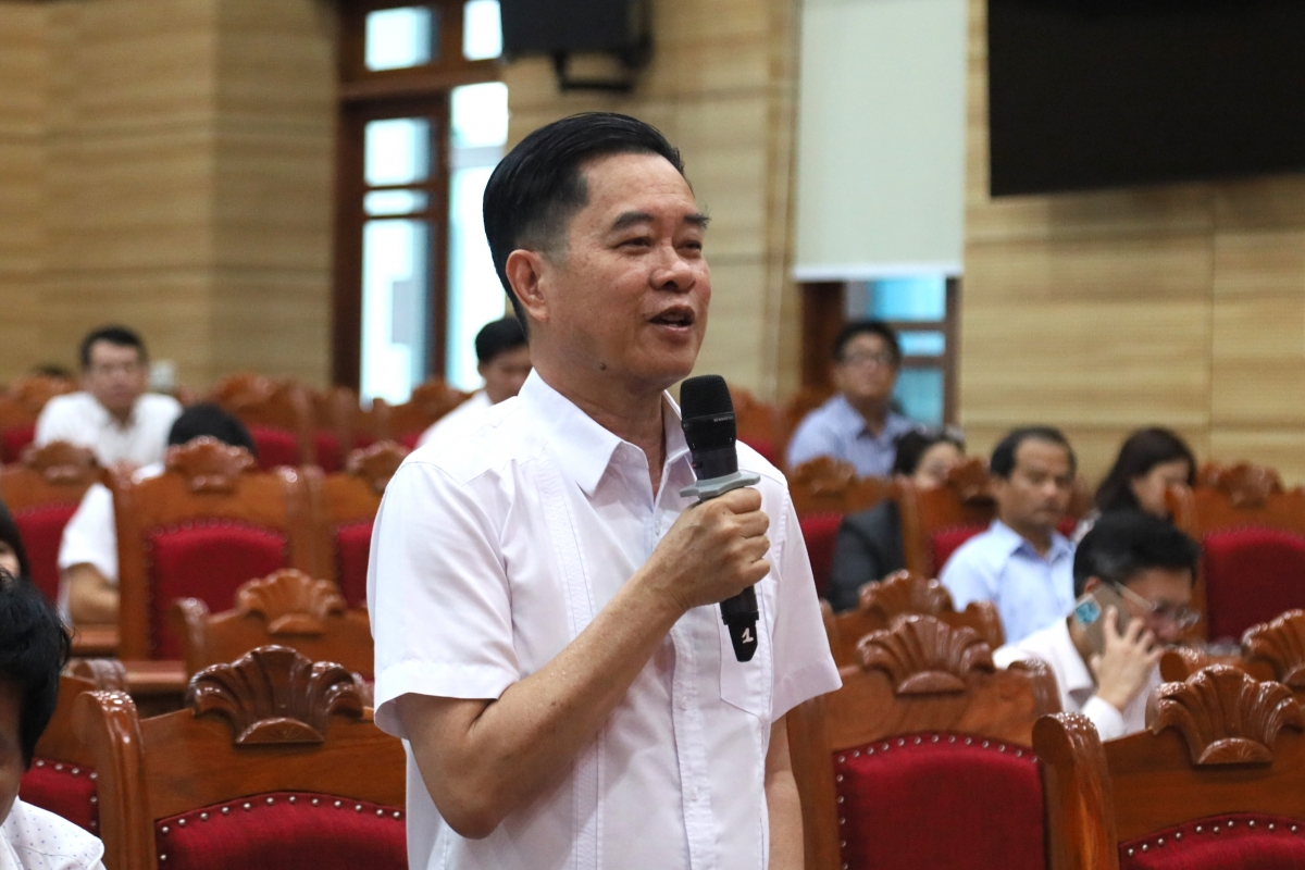 Ông Nguyễn Thành Hải, Giám đốc Sở Tài chính tỉnh Bình Định phát biểu tại hội nghị.