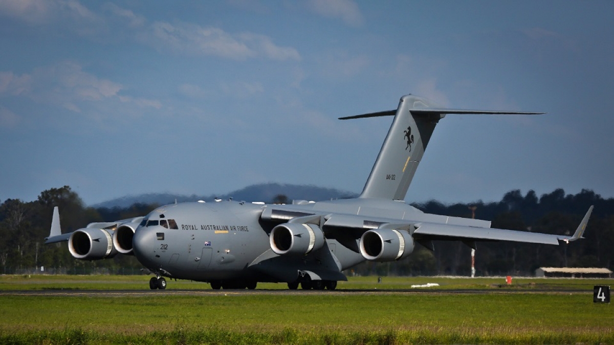 Máy bay vận tải C-17 của quân đội Australia. Nguồn: Bộ Quốc phòng Australia