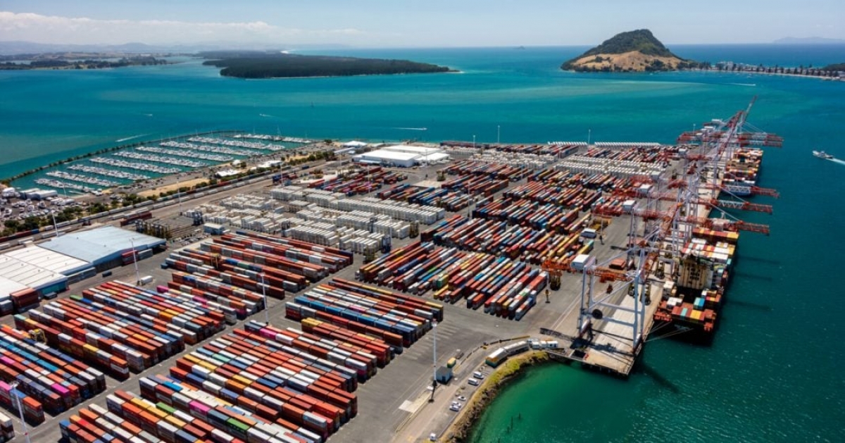 Tauranga là cảng lớn nhất của New Zealand.