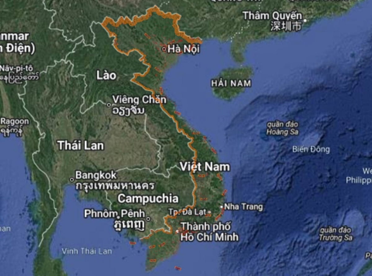 Trang web của Bộ Quốc phòng thể hiện đa phần khu vực biên giới trên đất liền đều thuộc vùng cấm hoặc hạn chế bay.