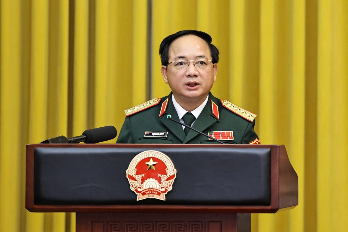 Đại tướng Trịnh Văn Quyết phát biểu nhận nhiệm vụ
