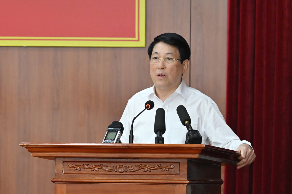 Chủ tịch nước Lương Cường phát biểu tại buổi sinh hoạt Chi bộ thôn Quảng Chính 6