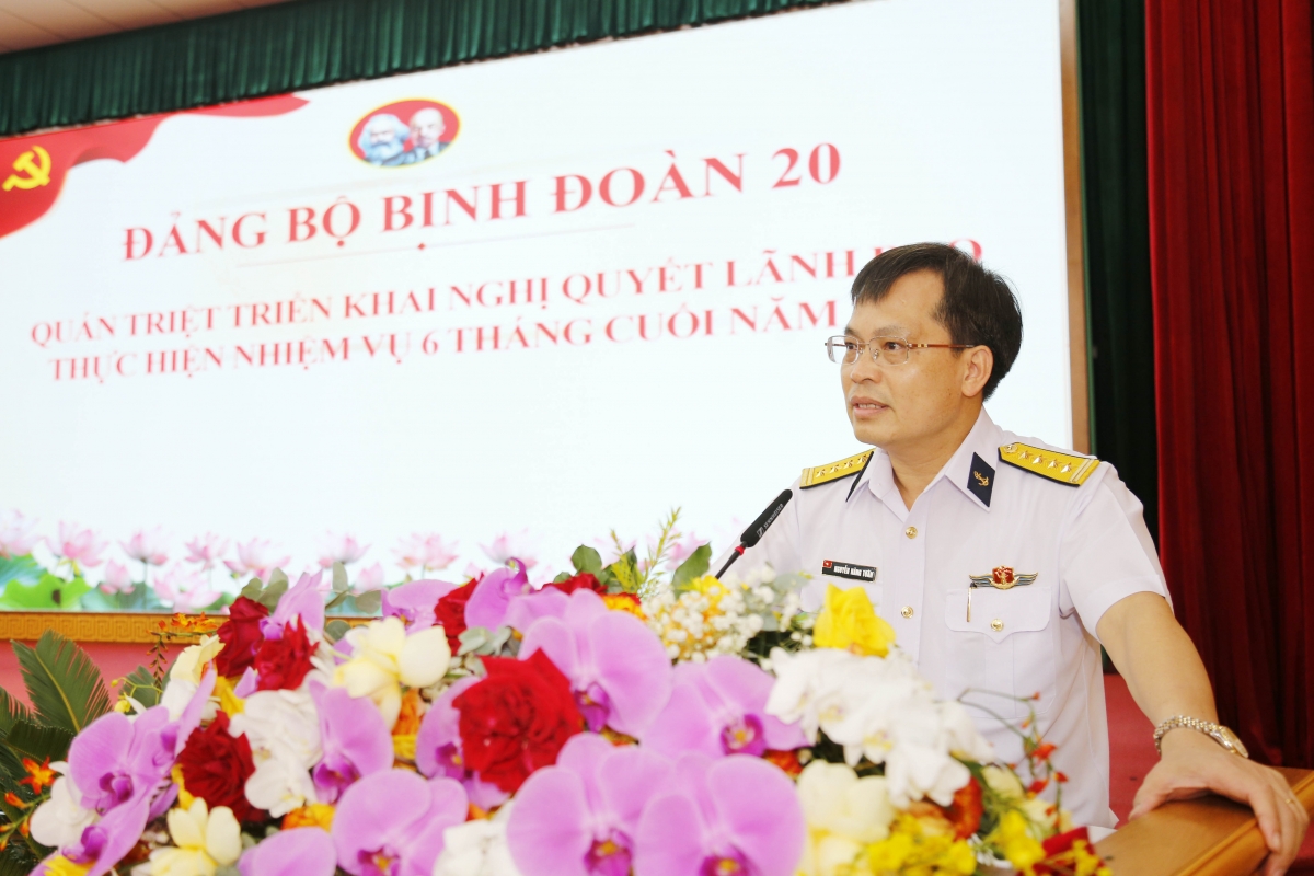 Đại tá Nguyễn Năng Toàn, Bí thư Đảng ủy, Phó Tư lệnh, Phó Tổng giám đốc quán triệt Nghị quyết 6 tháng cuối năm 2025 của Đảng ủy Binh đoàn