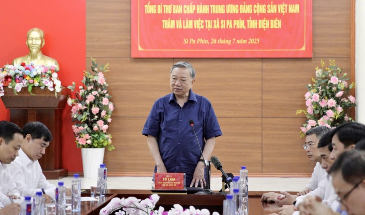 Tổng Bí thư Tô Lâm làm việc với chính quyền xã Si Pa Phìn, tỉnh Điện Biên