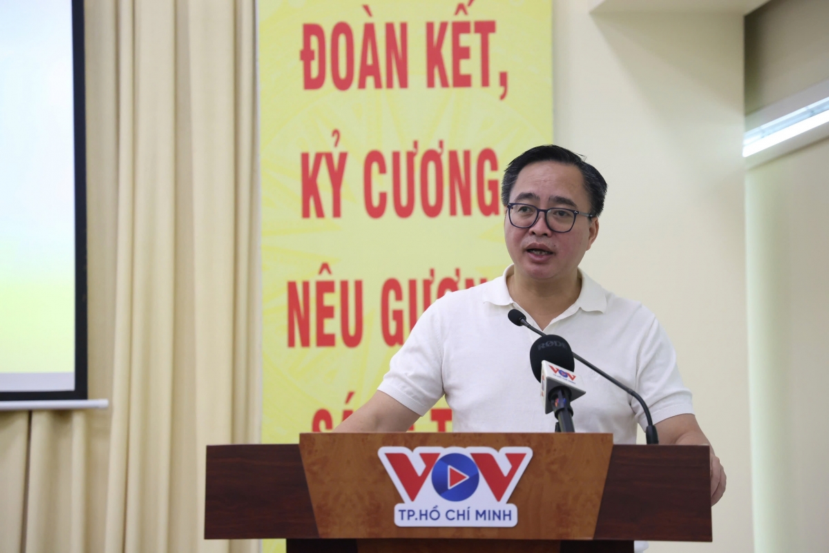 Phó Tổng Giám đốc VOV Phạm Mạnh Hùng phát biểu bế mạc lớp tập huấn.