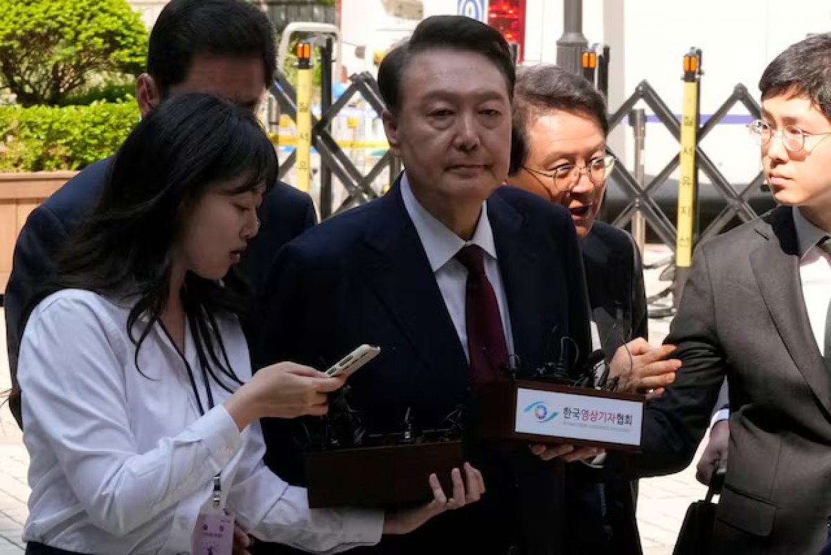 Cựu Tổng thống Hàn Quốc trước khi bị bắt giữ lần thứ 2 (ảnh Reuters)