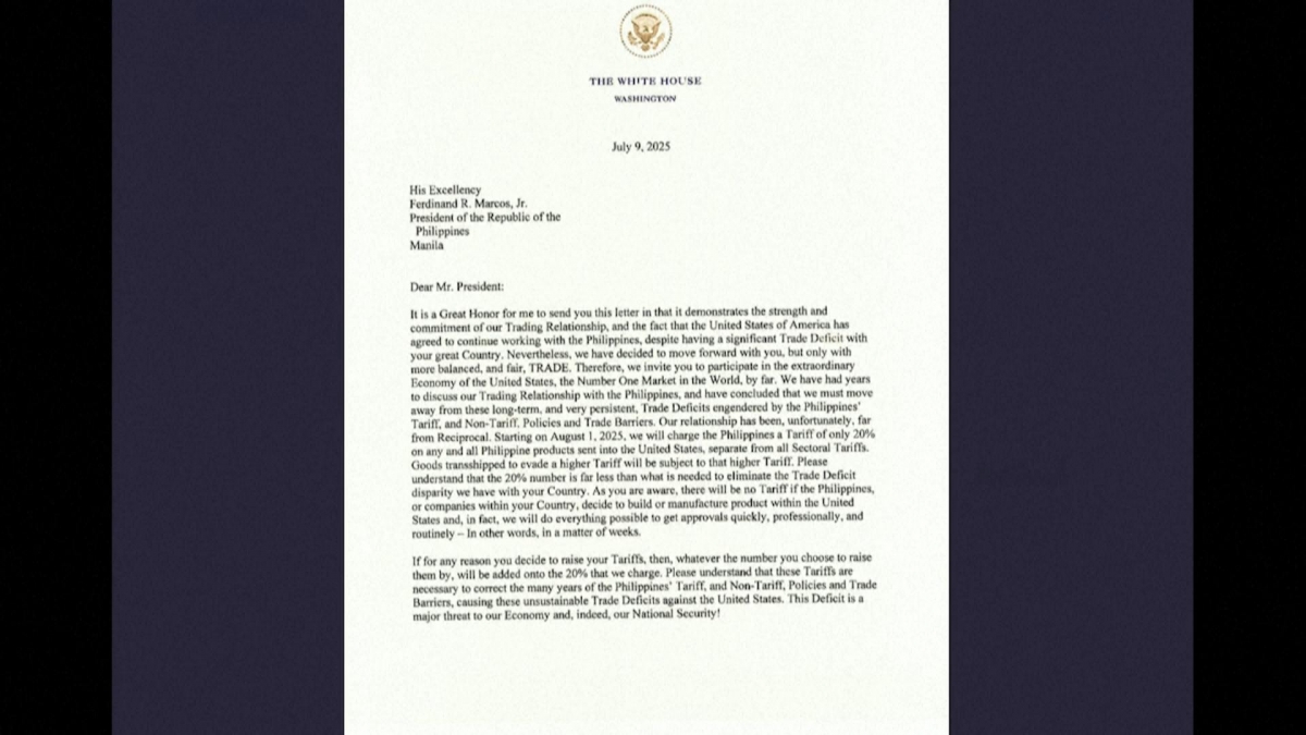 Tổng thống Donald Trump gửi thư thông báo các mức thuế đối ứng mới đối với 8 quốc gia.