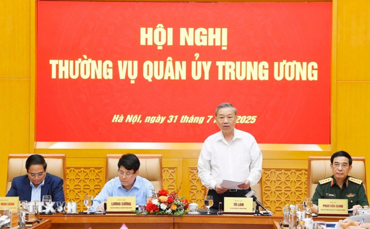 Tổng Bí thư Tô Lâm chủ trì hội nghị. (Ảnh: TTXVN )