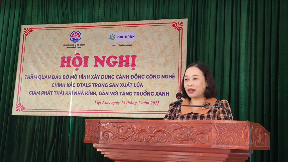 Bà Lương Thị Kiểm - Phó Giám đốc Sở Nông nghiệp và Môi trường Hải Phòng chia sẻ về định hướng nhân rộng mô hình trong thời gian tới.