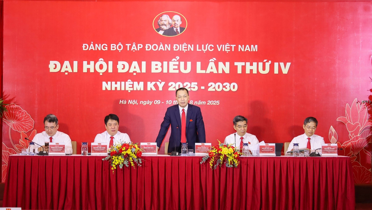 Đoàn Chủ tịch chủ trì Đại hội phiên trù bị (ảnh web EVN)