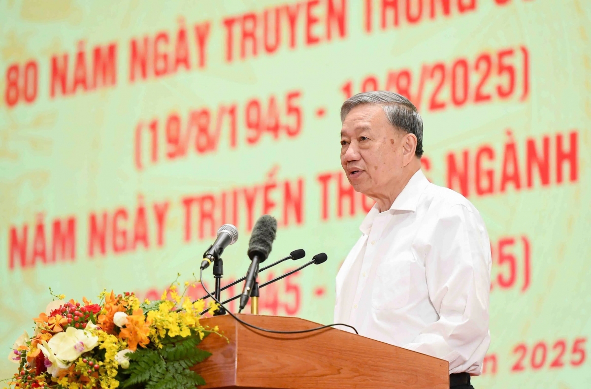 Tổng Bí thư Tô Lâm phát biểu tại buổi gặp mặt