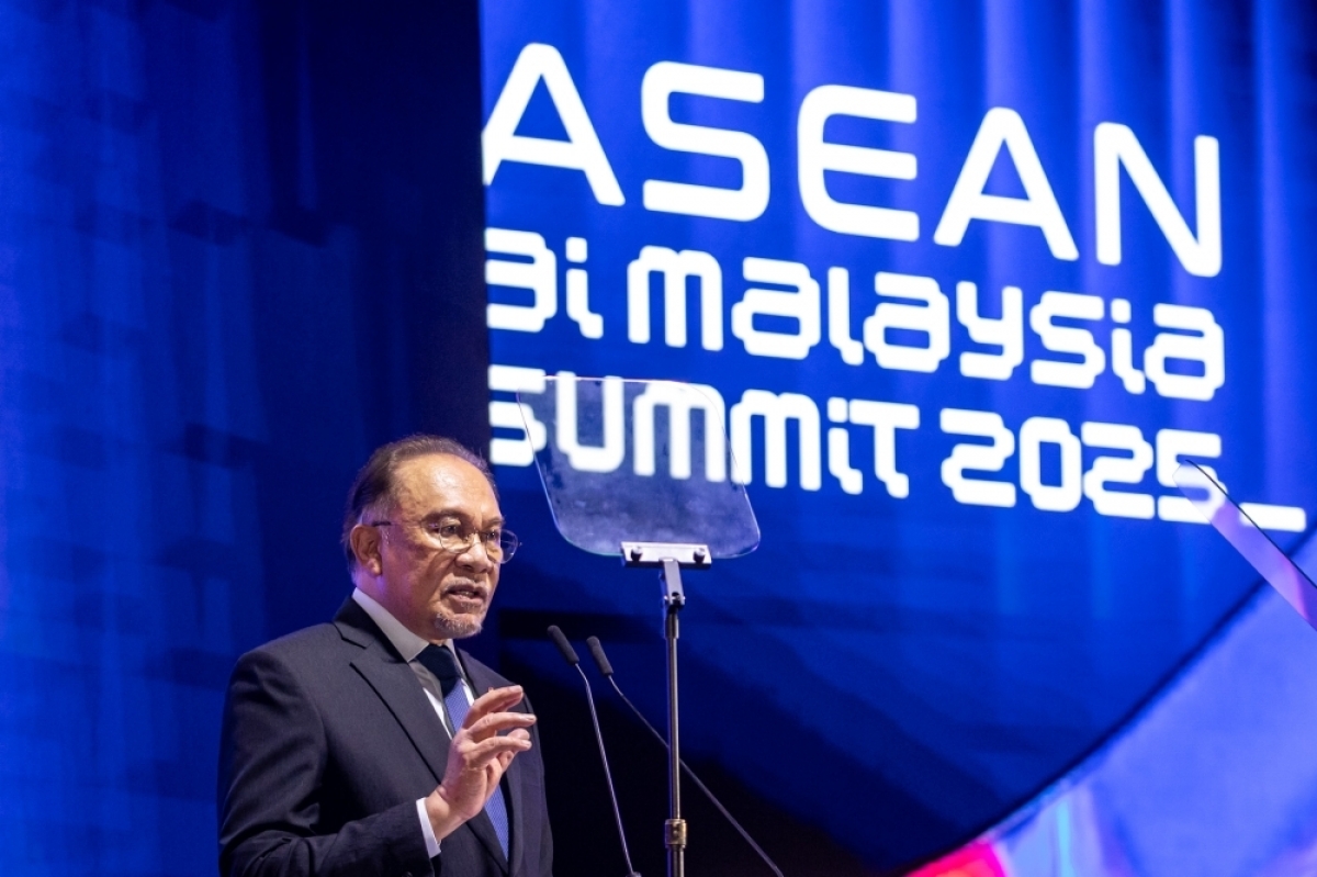 Thủ tướng Malaysia Anwar Ibrahim phát biểu tại Hội nghị Cấp cao ASEAN về Trí tuệ nhân tạo ngày 12/8 - Nguồn: The Malay Mail