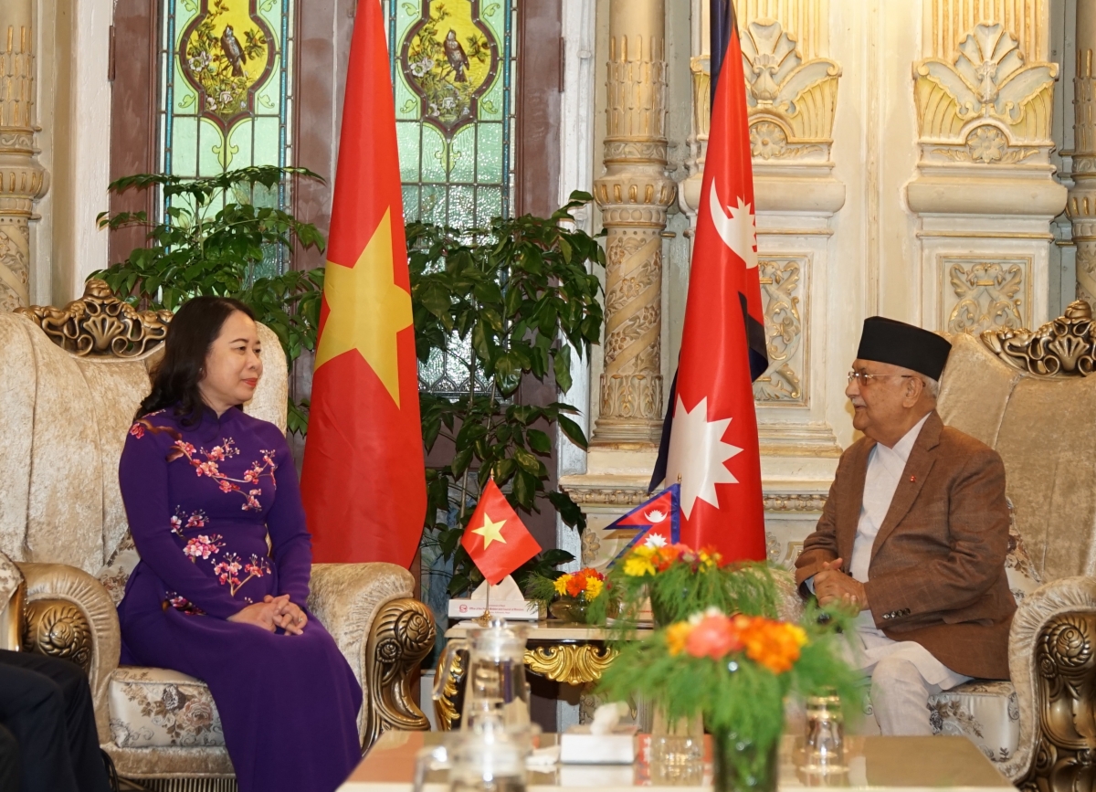 Phó Chủ tịch nước Võ Thị Ánh Xuân hội kiến Thủ tướng Nepal Khadga Prasad Sharma Oli